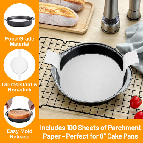 Gymdin parchment paper pack pre-cut for quick, clean cake releases.