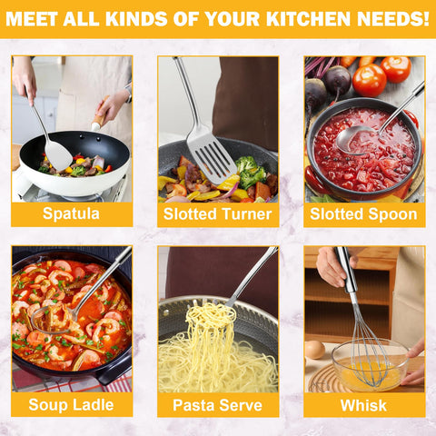 Gymdin soup ladle in stainless steel for serving hot soups smoothly.