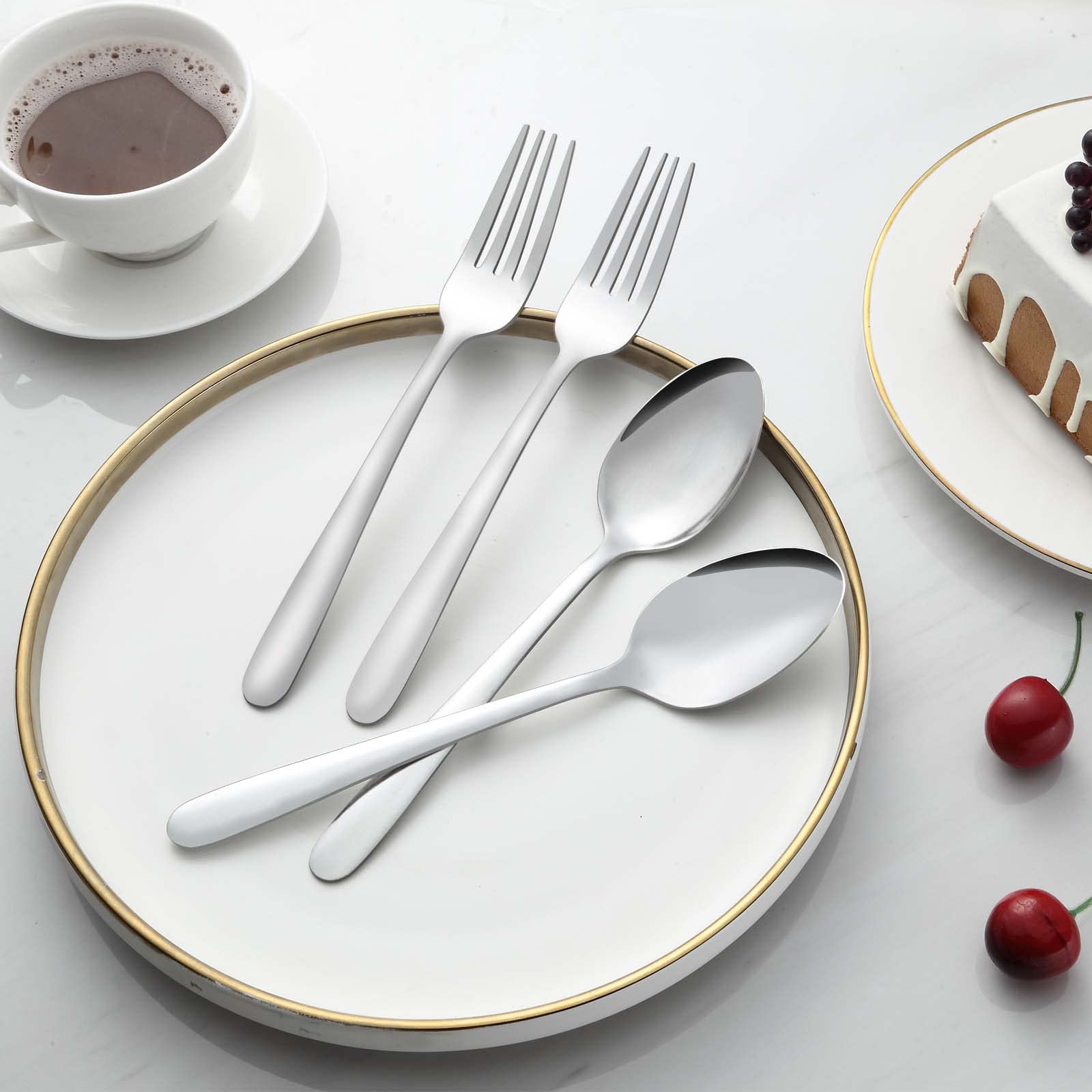 Gymdin stainless steel flatware collection for home or cafe service.