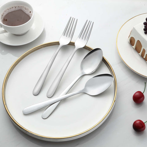 Gymdin stainless steel flatware collection for home or cafe service.