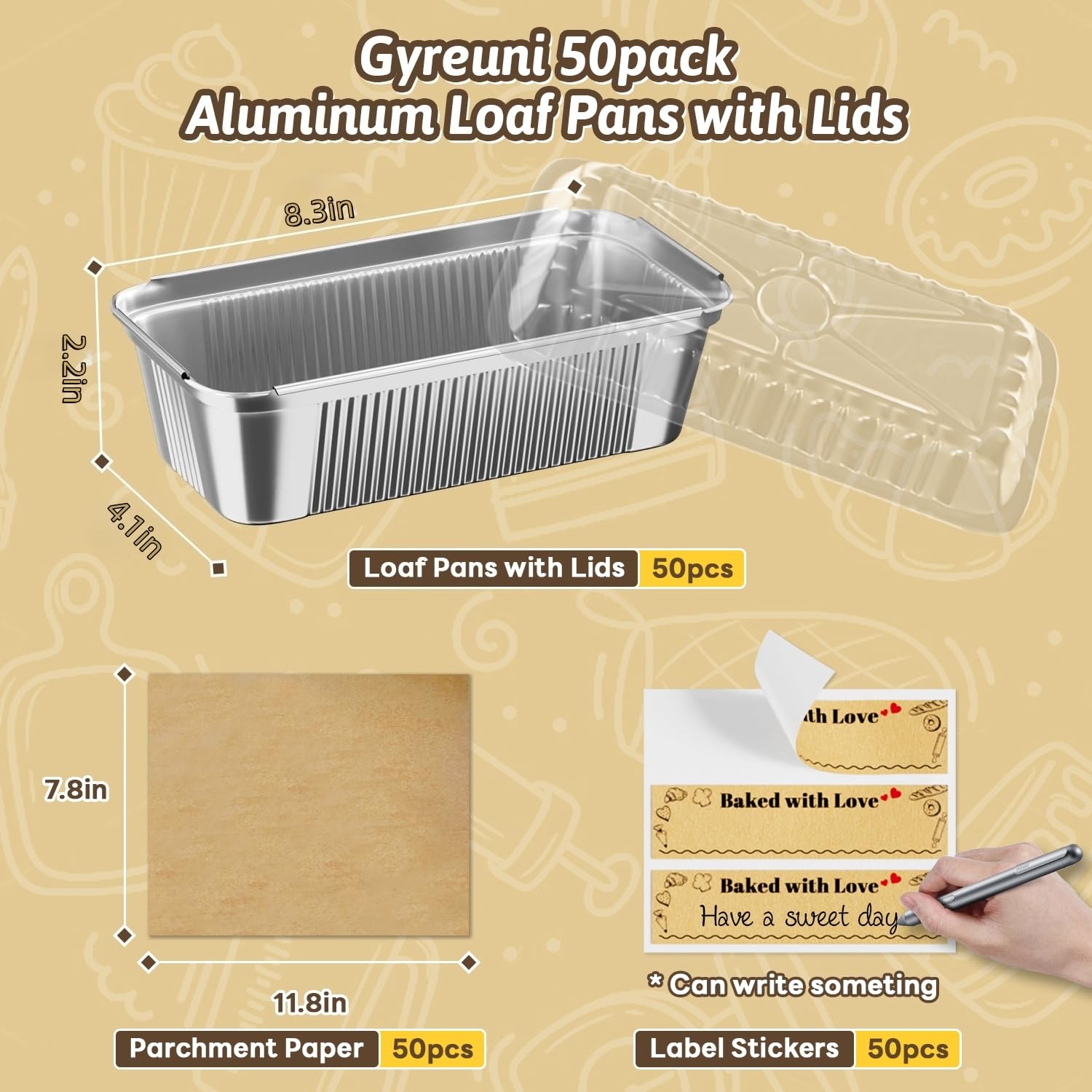 Gyreuni parchment paper sheets prevent sticking and simplify cleanup during baking.