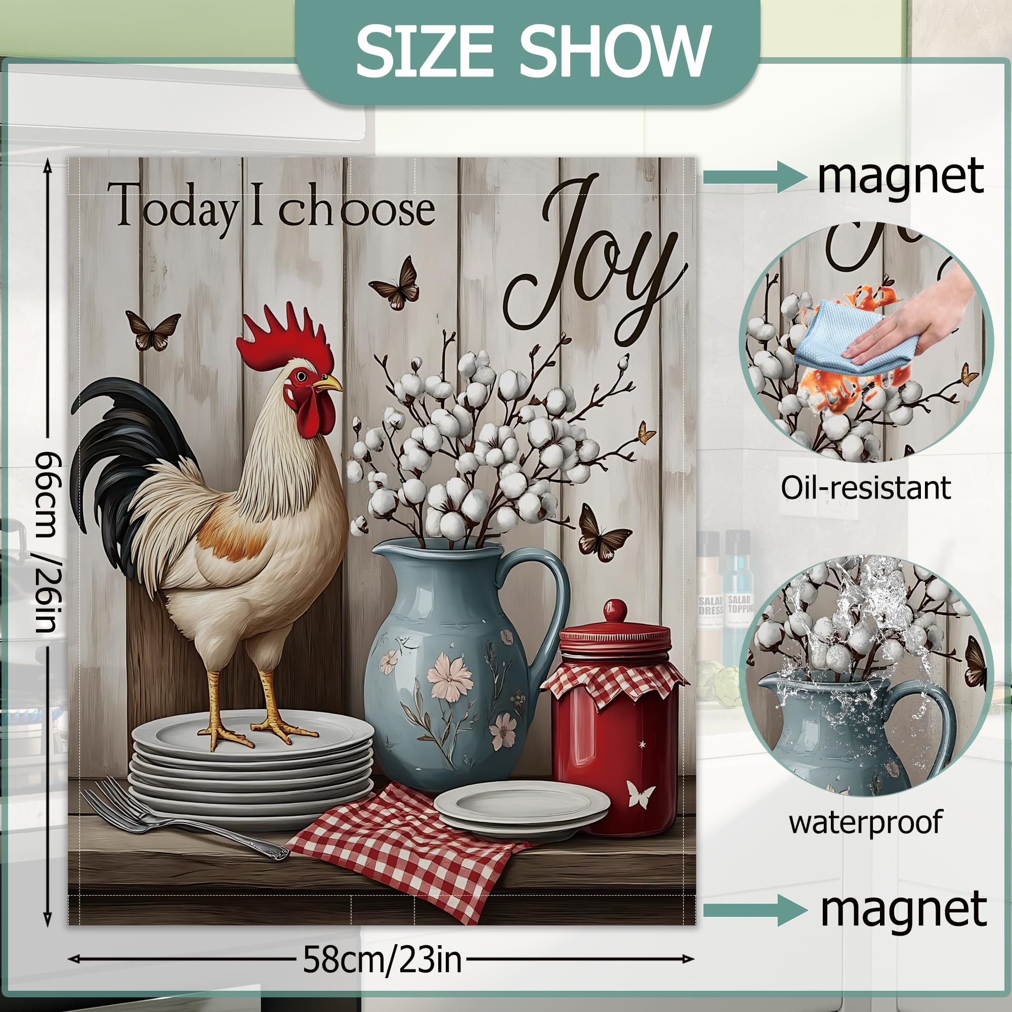 GYYGOO farmhouse flower pattern magnet cover enhancing refrigerator decor