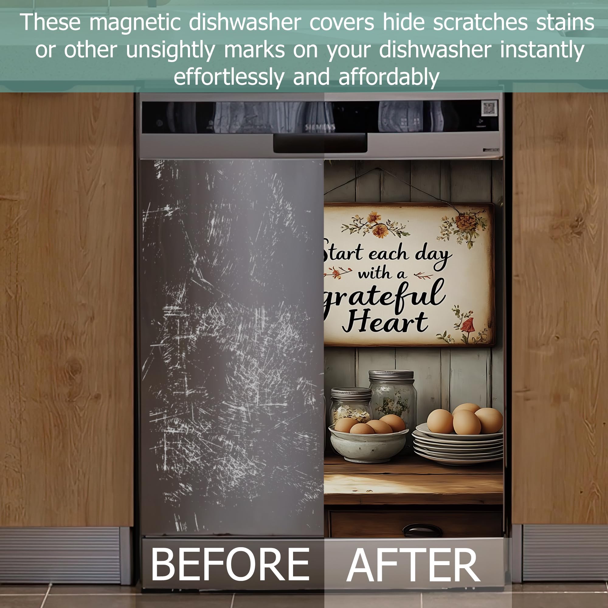 GYYGOO farmhouse sunflowers decor for appliances, hides marks and protects surfaces.