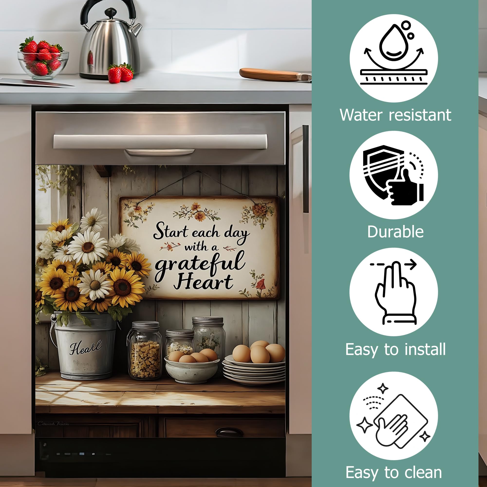 GYYGOO refrigerator magnet decal for decorative and removable kitchen refresh.