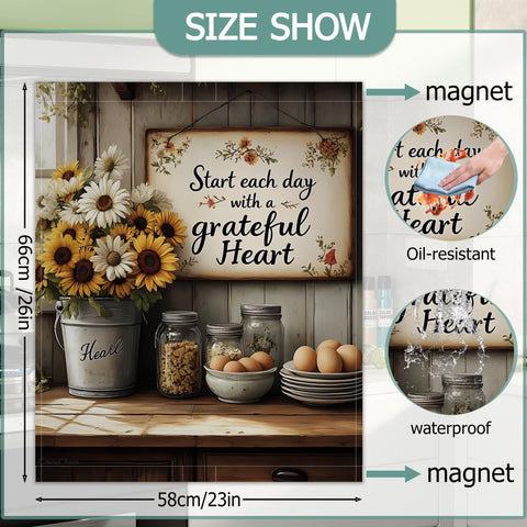 GYYGOO sunflowers magnetic dishwasher cover, waterproof and easy to install.