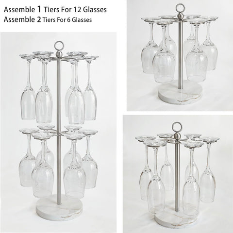 GZILA free-standing design doubles as an elegant champagne tower display.