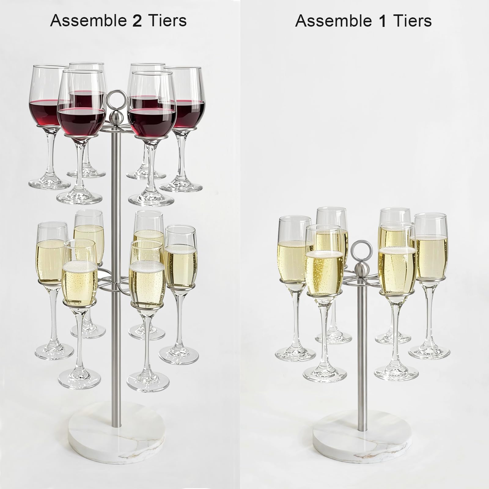 GZILA marble base provides heavy stability to minimize tipping on busy counters.