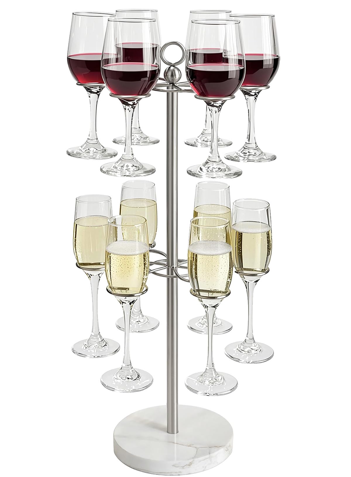 GZILA wine glass tree stand 1-tier demonstrates compact, space-saving organization.