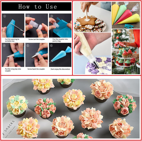 GZMAISULEE 540PCS kit disposable icing bags for clean decorating sessions