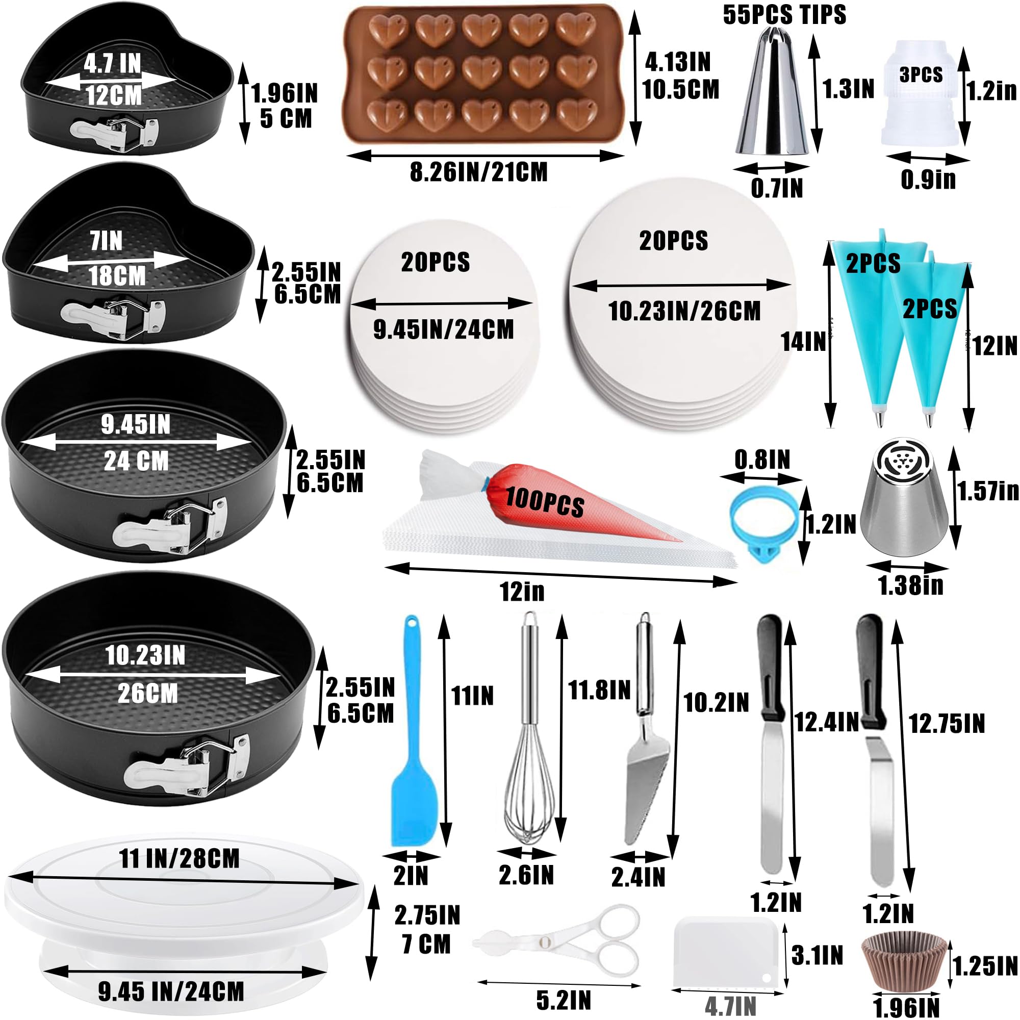 GZMAISULEE 540PCS kit 10 inch springform pan for cheesecakes and easy release