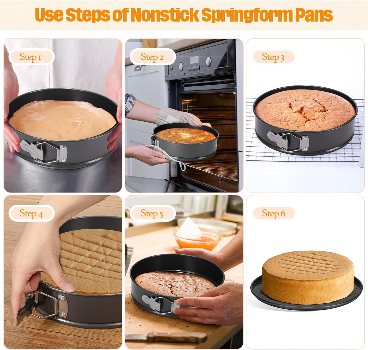 GZMAISULEE nonstick coating enhances release and cleanup on all pans.