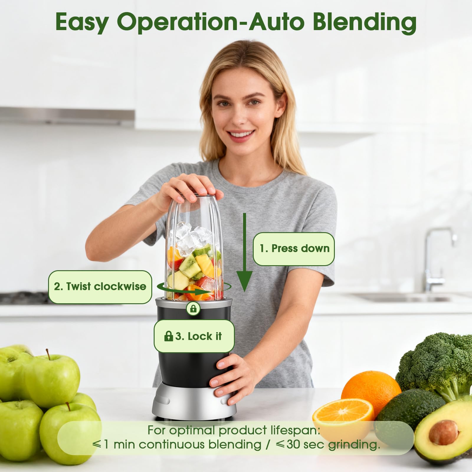 H-Duka 32oz cup ideal for batch smoothies and juice prep