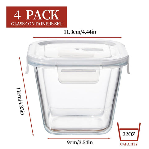 H.JSS WDJS microwave-safe square glass container for quick reheats