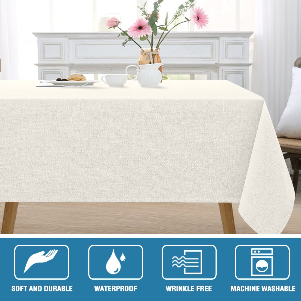 H.VERSAILTEX 60x84 tablecloth on a dining table for a family scene.