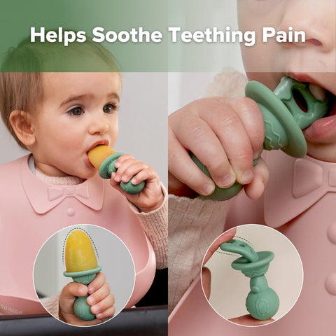 Haakaa Astronaut BPA-free silicone for baby-safe, gentle chewing.