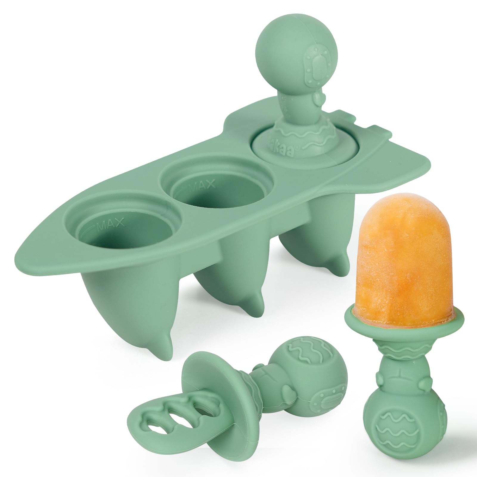 Haakaa Astronaut ice pop mold mini size for tiny tummies, perfect portion control.