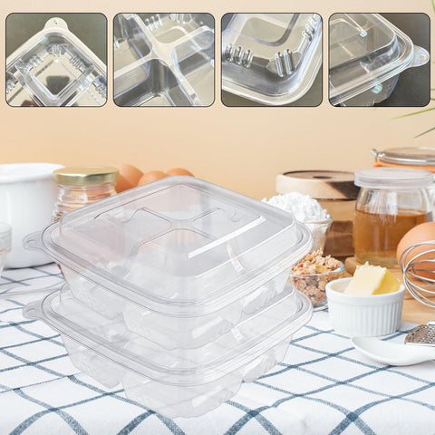 Haawooky meal prep box displaying 16x16x6 cm size for convenient portions.