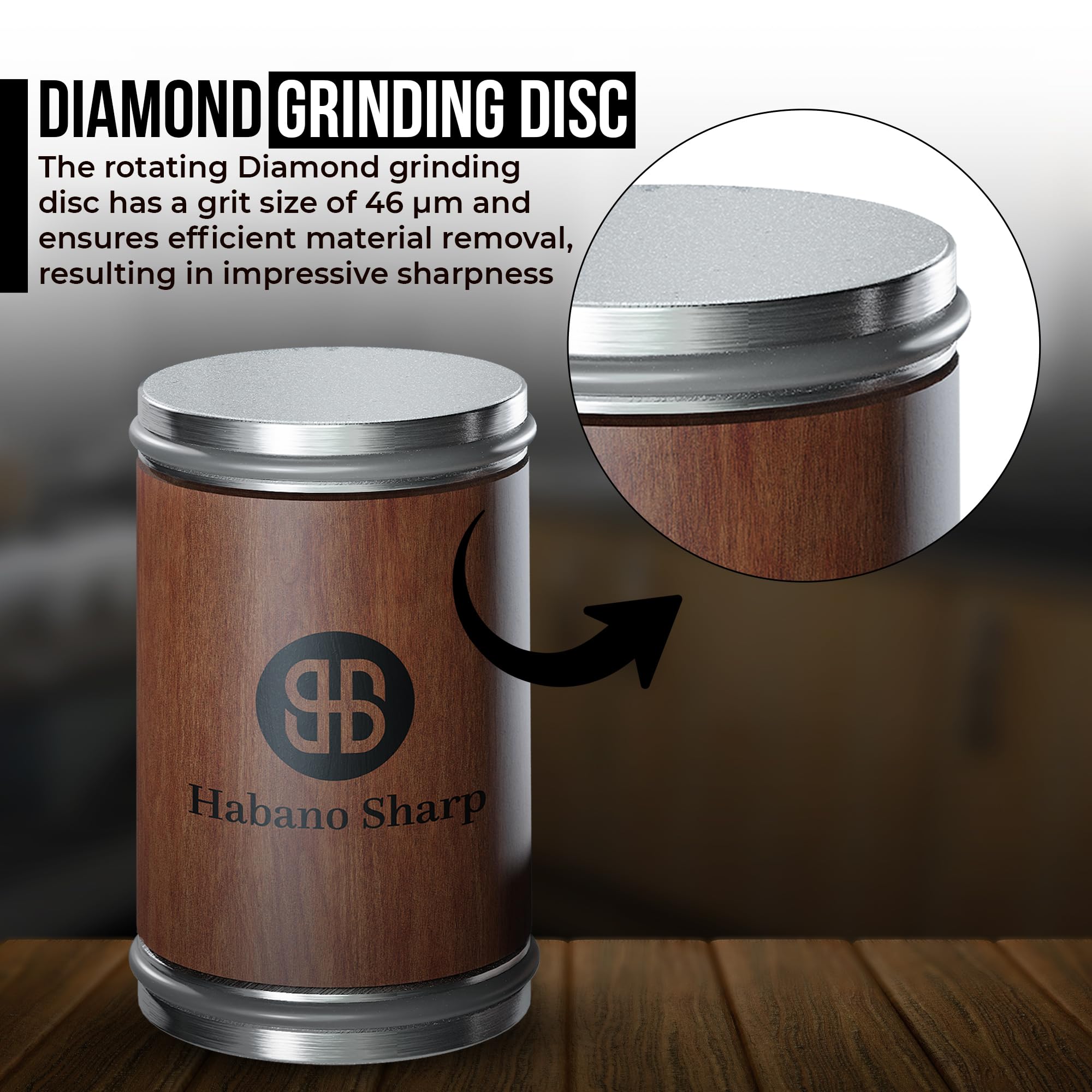 Habano Sharp 15-degree setting for fine edge on delicate knives