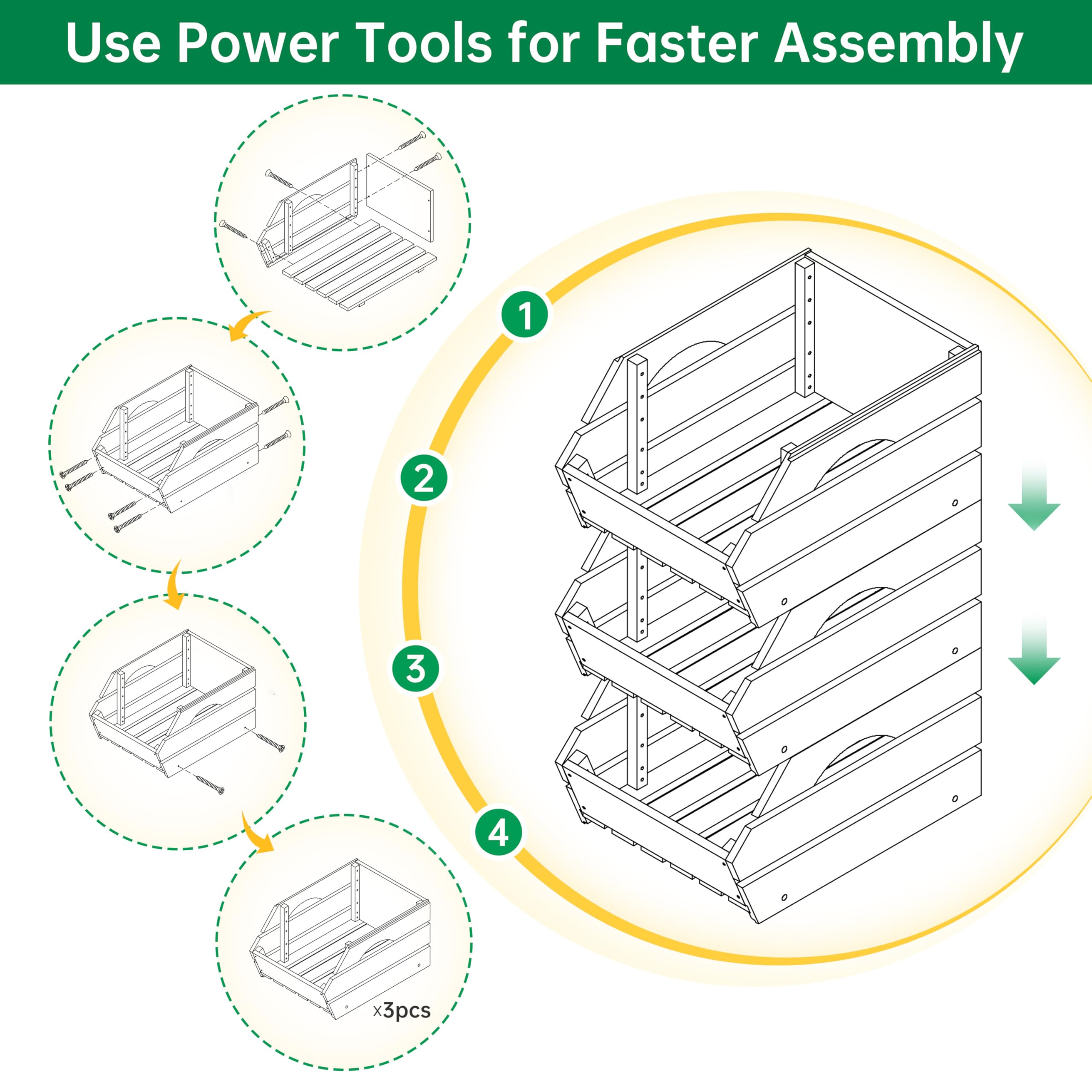 HABAU stackable storage bins enhance counter or pantry organization.