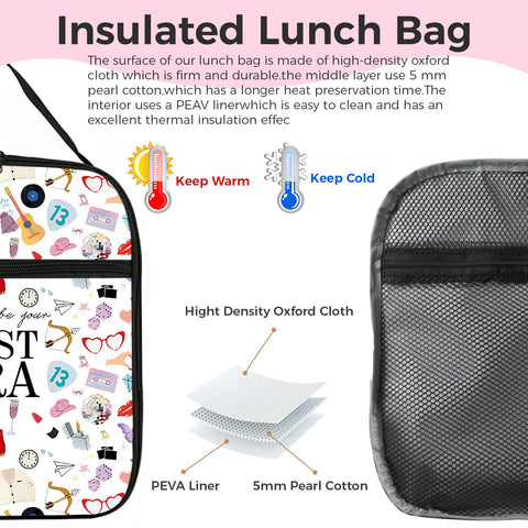 HABITAYGI lunch bag with multiple pockets for organization on the go