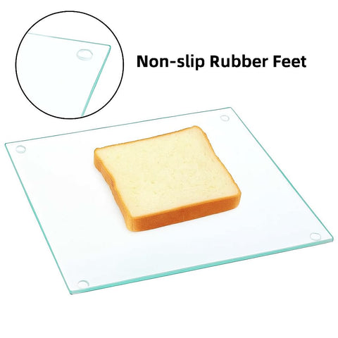 Hacaroa clear glass tray with non-slip base for steady everyday use