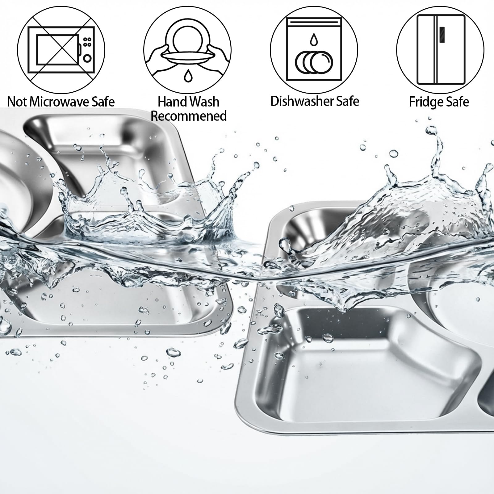 Hacaroa durable food-grade stainless steel plate for daily use.