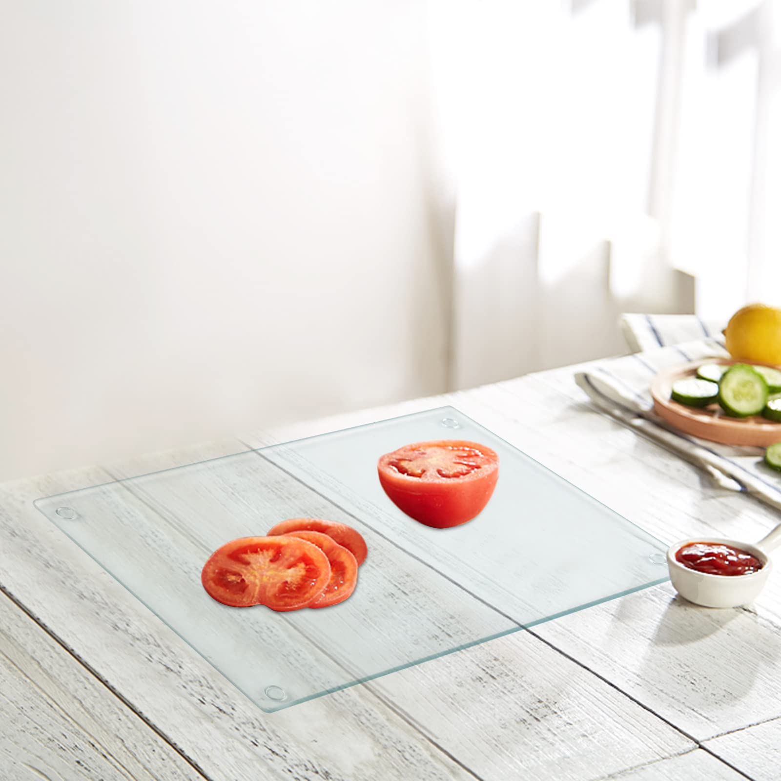Hacaroa tempered glass construction resists heat and stains for long-lasting use.