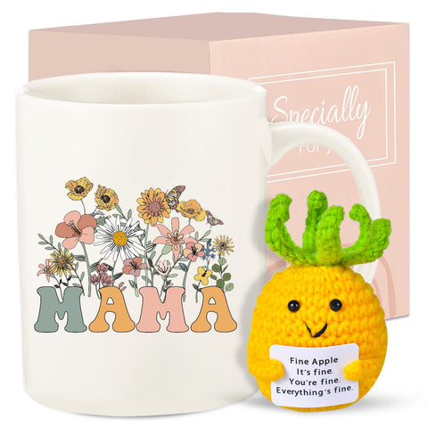 Haclury mom coffee mug front view, sturdy ceramic for daily coffee enjoyment.