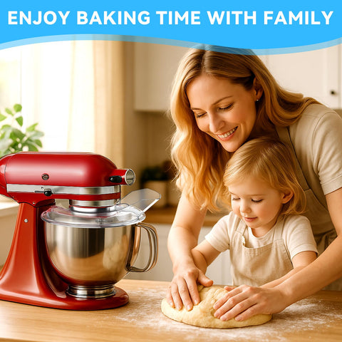 Reduces food waste by keeping ingredients inside the bowl during mixing.