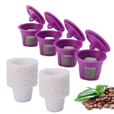 Haetyly 4-pack reusable K-Cup pods for quick coffee brewing