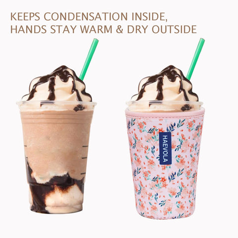 Haevola blush ditsy sleeve adds a personal touch to your drinks.