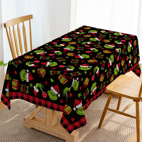 Hafangry Merry Christmas tablecloth with green elf pattern for festive dining and photo booths