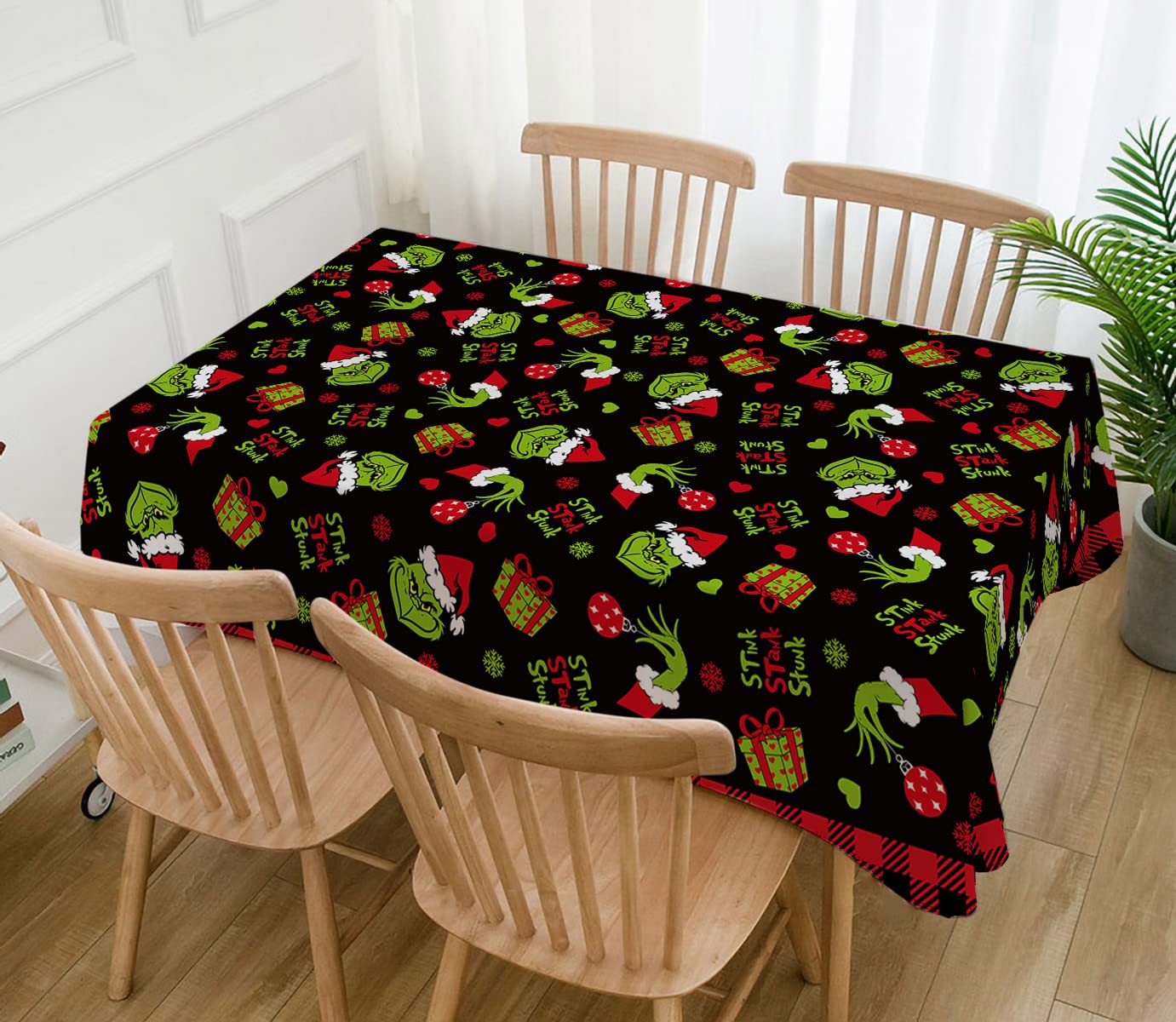 Hafangry tablecloth with durable polyester and glossy finish for easy cleanup