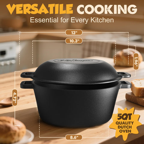 Hafaqen cast iron pot excels at braising and roasting for rich flavors.