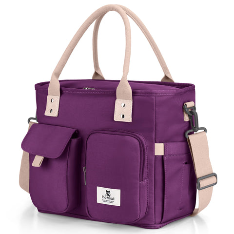 Hafmall insulated lunch bag purple wide opening keeps meals organized on the go