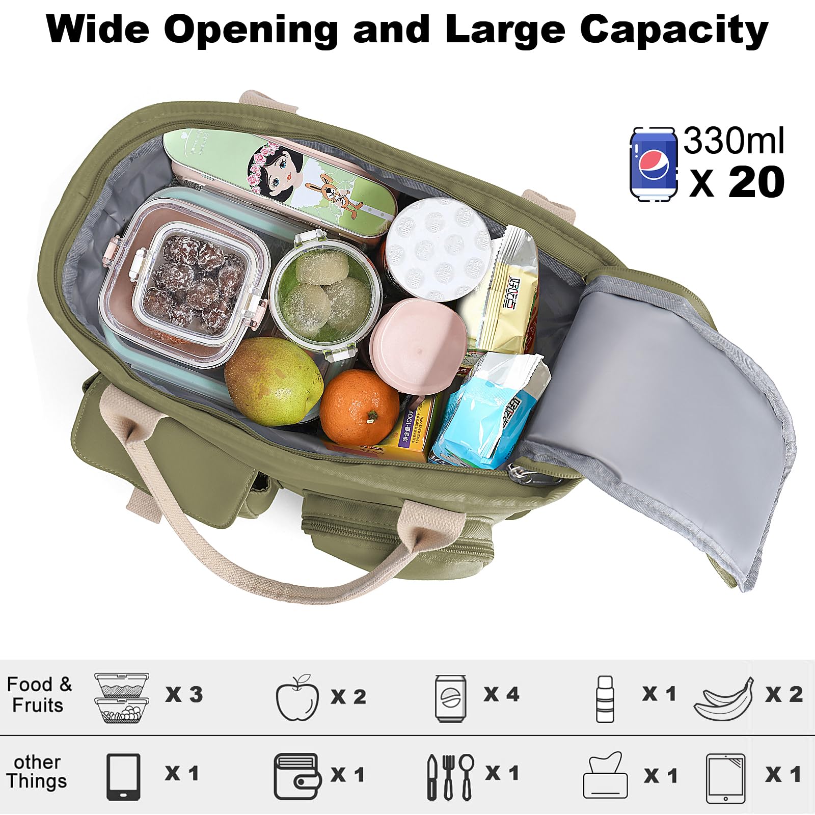 Hafmall insulated bag with shoulder strap for comfortable daily transport.