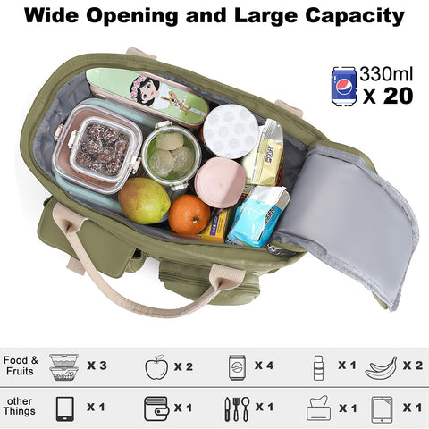 Hafmall insulated bag with shoulder strap for comfortable daily transport.