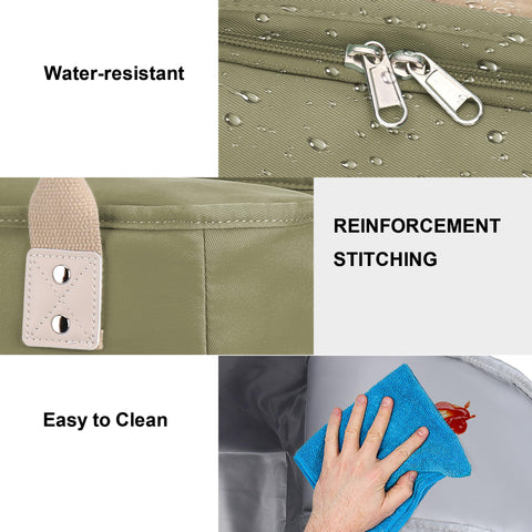 Hafmall leakproof interior for easy cleanup after spills.