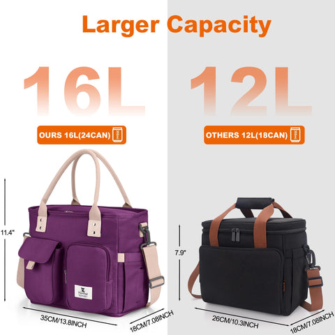 Hafmall lunch bag with shoulder strap for easy carry between work and errands