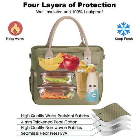 Hafmall reusable adult lunch bag designed for eco-friendly meals.