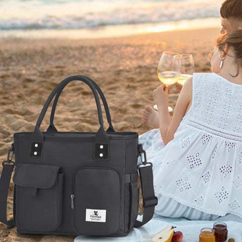 Hafmall spacious lunch bag fits two meals for a full day.