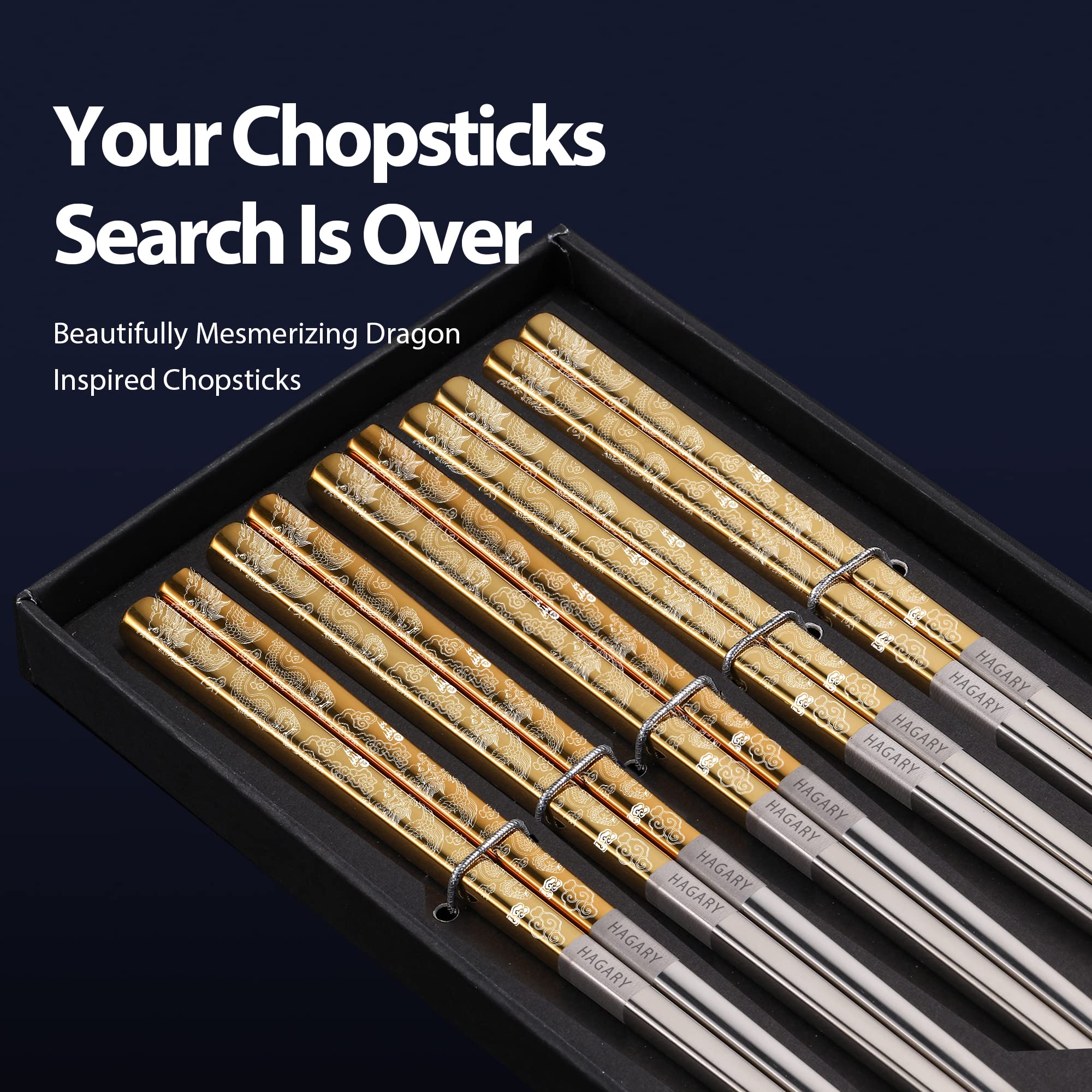 Hagary Dragon Chopsticks showcase a Korean-inspired laser-etched dragon design.