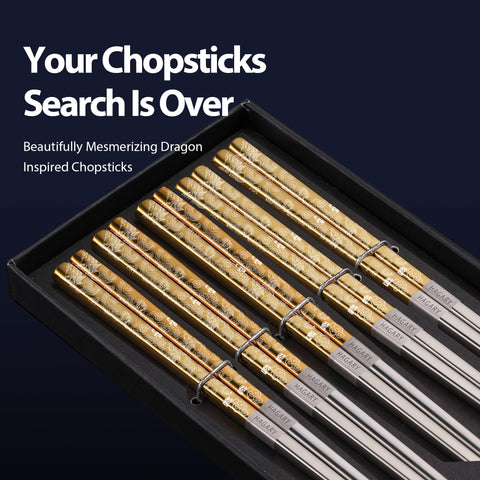 Hagary Dragon Chopsticks showcase a Korean-inspired laser-etched dragon design.