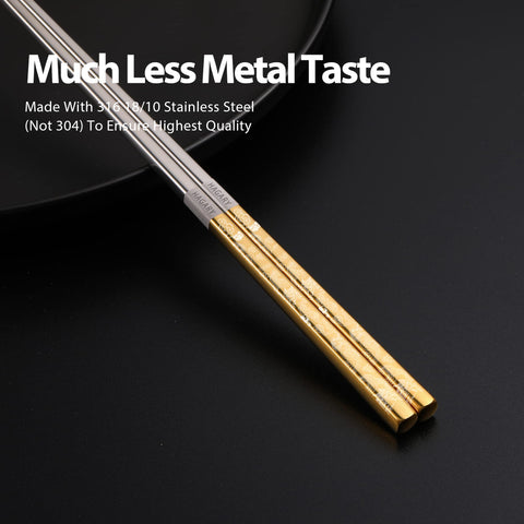 Hagary Dragon Chopsticks made from stainless steel 316 for durability.