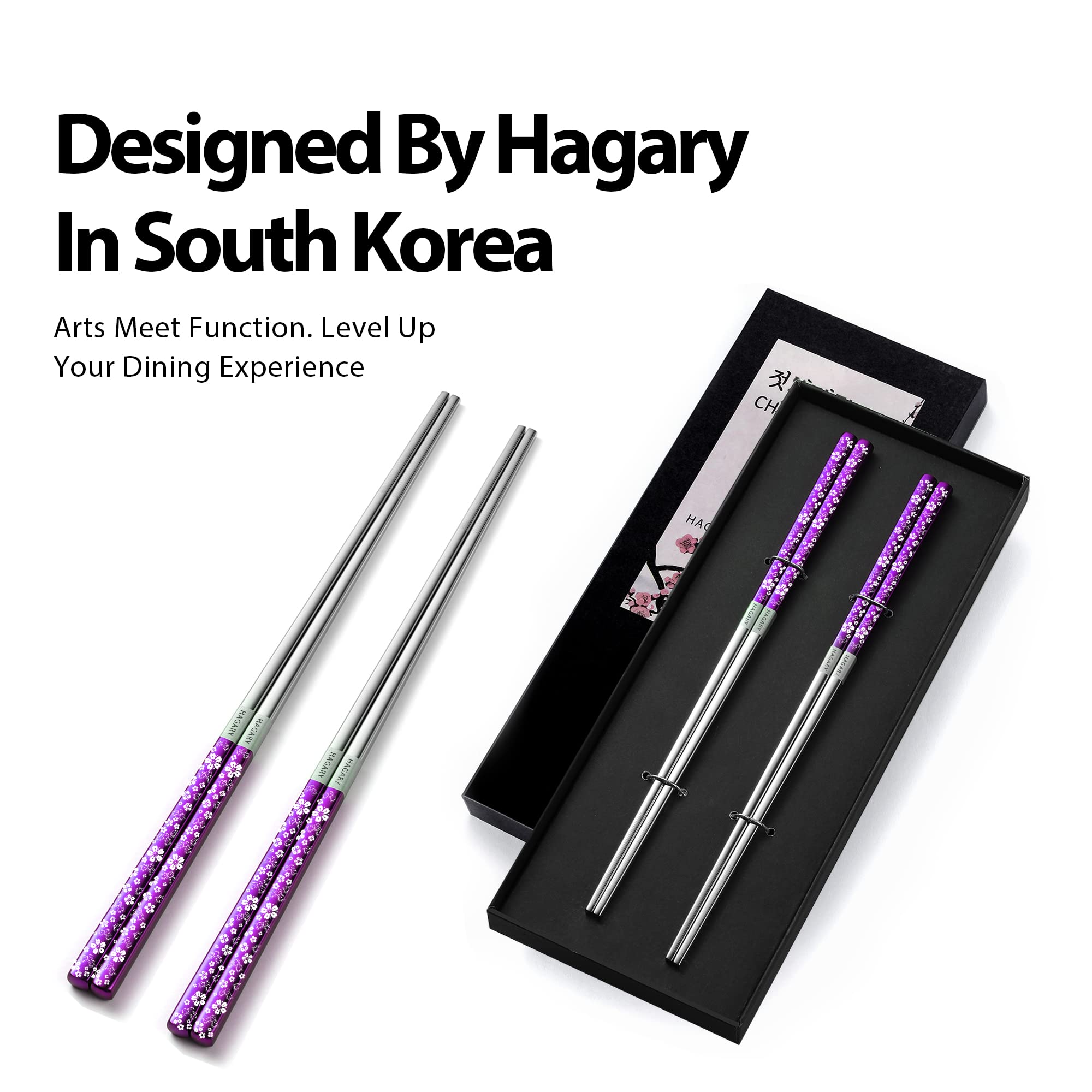 Hagary non-slip textured tips grip noodles, dumplings, and sushi securely.