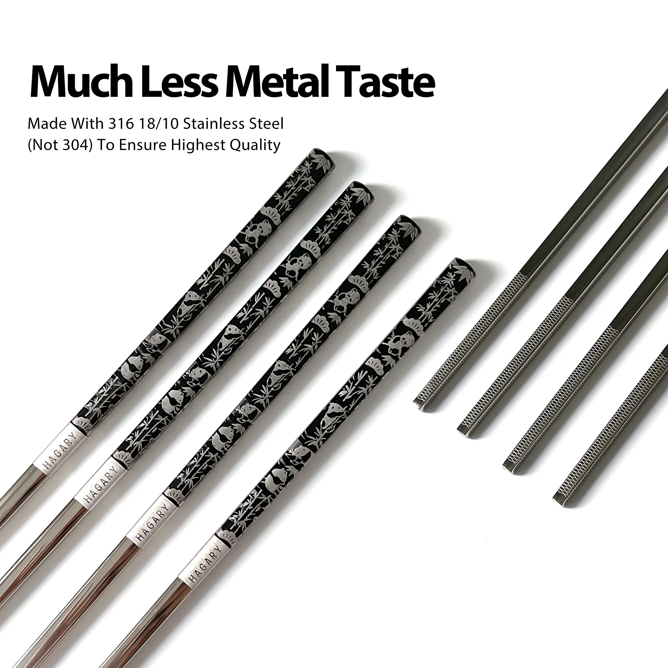 Hagary Panda design chopsticks showcase Korean-inspired laser-etched artwork for elegance.