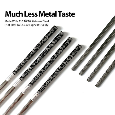 Hagary Panda design chopsticks showcase Korean-inspired laser-etched artwork for elegance.