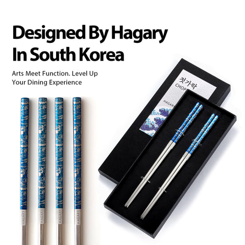 Hagary square-design chopsticks on a stylish dining setup.