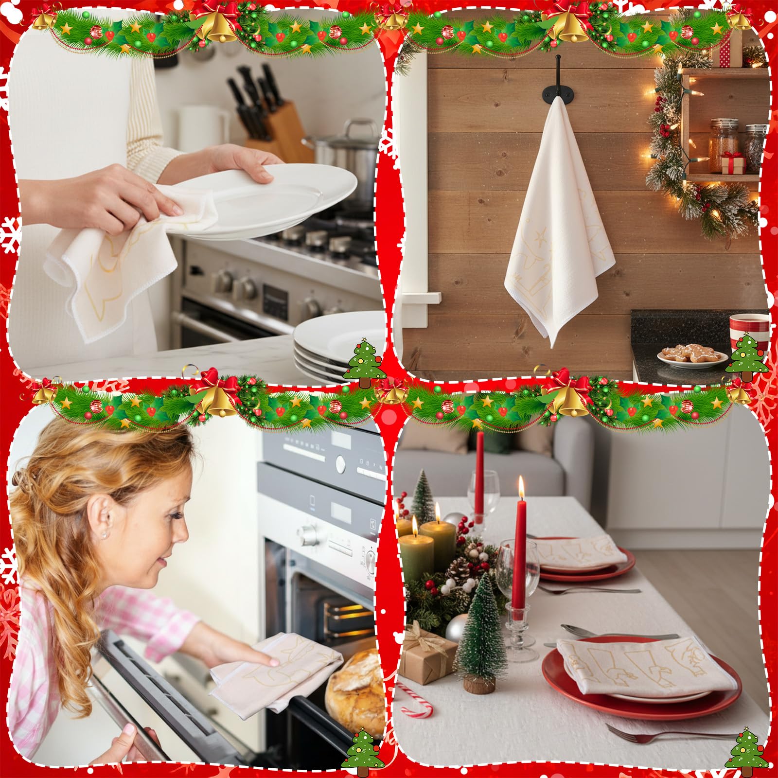 Hahafelt kitchen towels with easy-care, machine washable microfiber fabric.