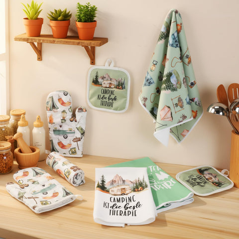 Hahafelt RV camper travel gear adds convenient kitchen flair on trips.